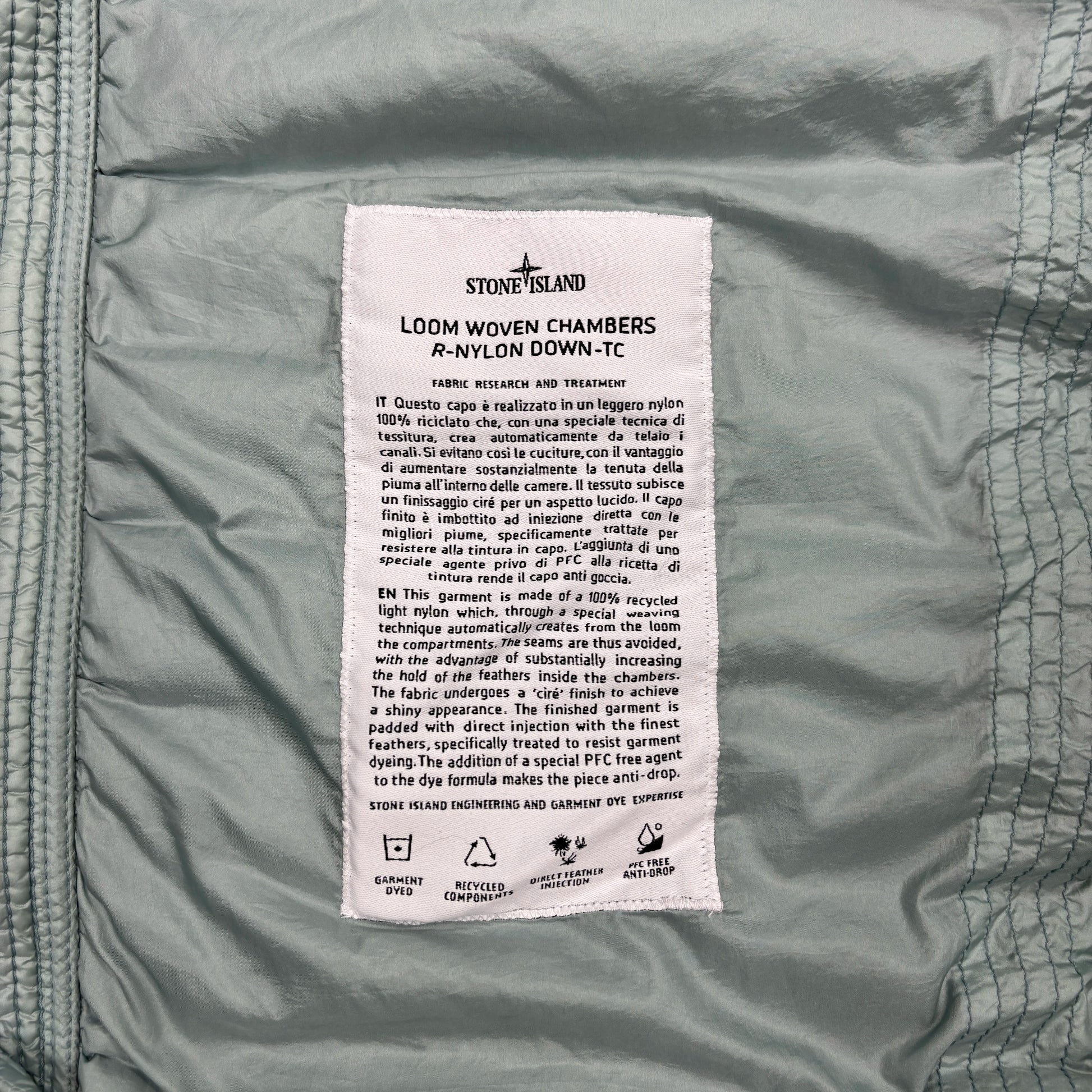 Stone Island Ice Blue Compass Patch Puffer Gilet