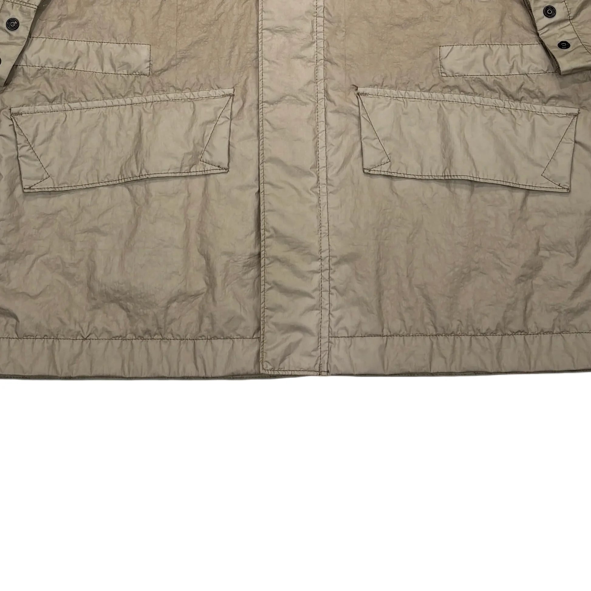 Stone Island Beige Membrana 3L TC with Hidden Hood Compass Patch Jacket