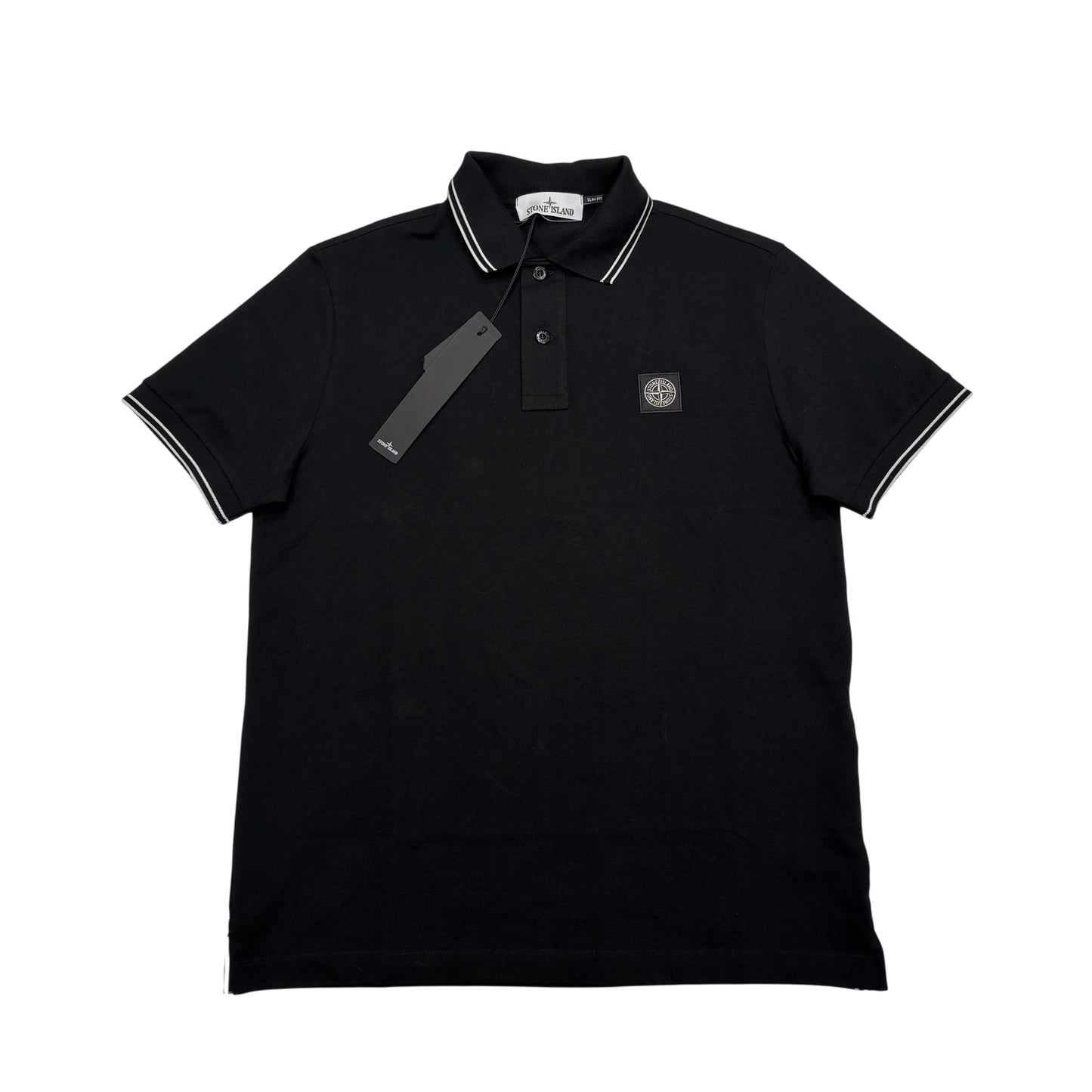 Stone Island Black Patch Logo Polo Shirt