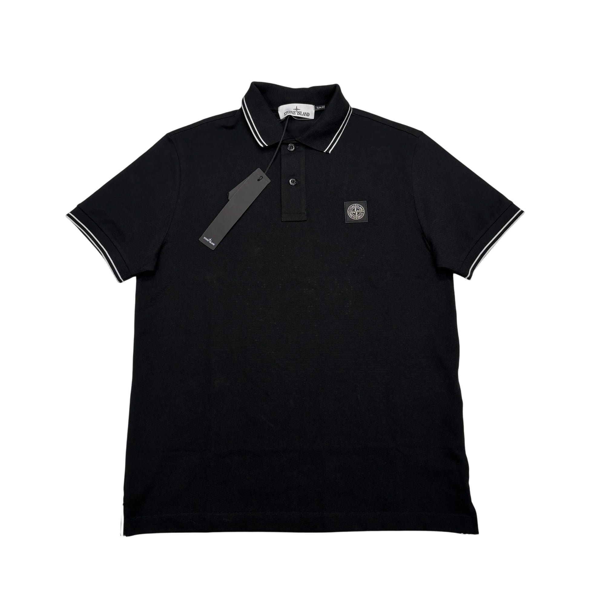 Stone Island Black Patch Logo Polo Shirt