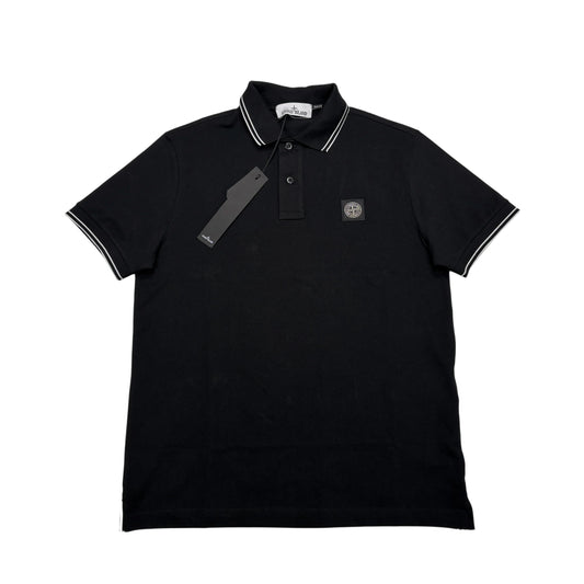 Stone Island Black Patch Logo Polo Shirt