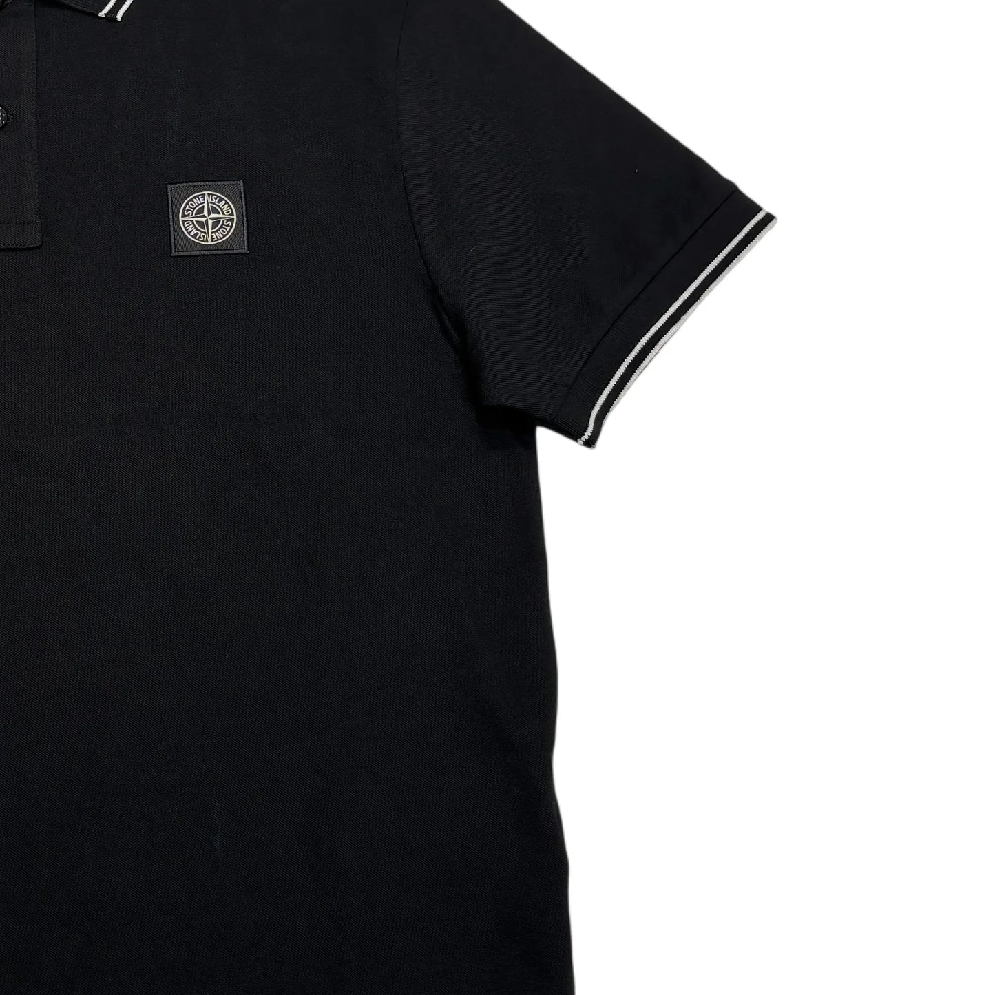 Stone Island Black Patch Logo Polo Shirt