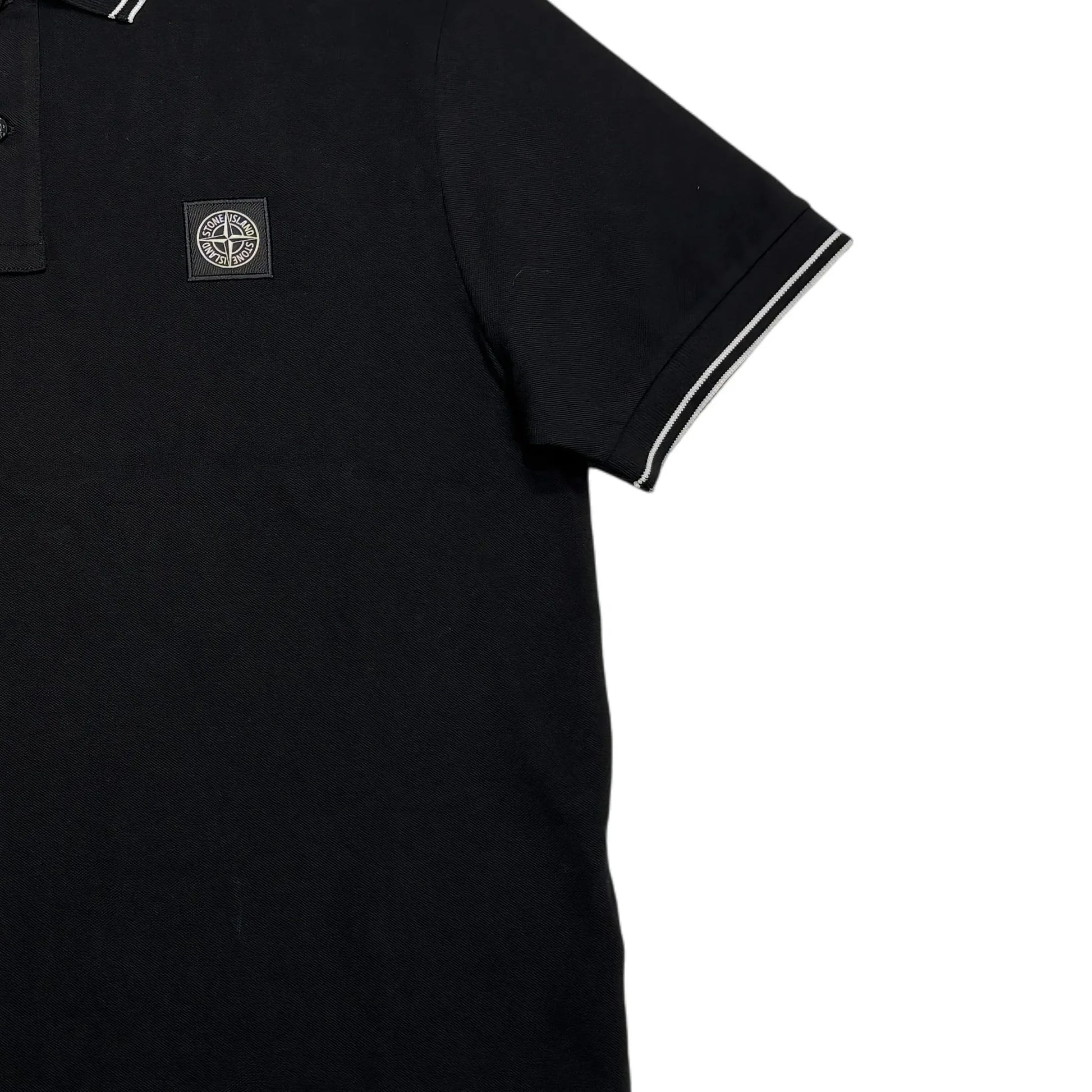 Stone Island Black Patch Logo Polo Shirt