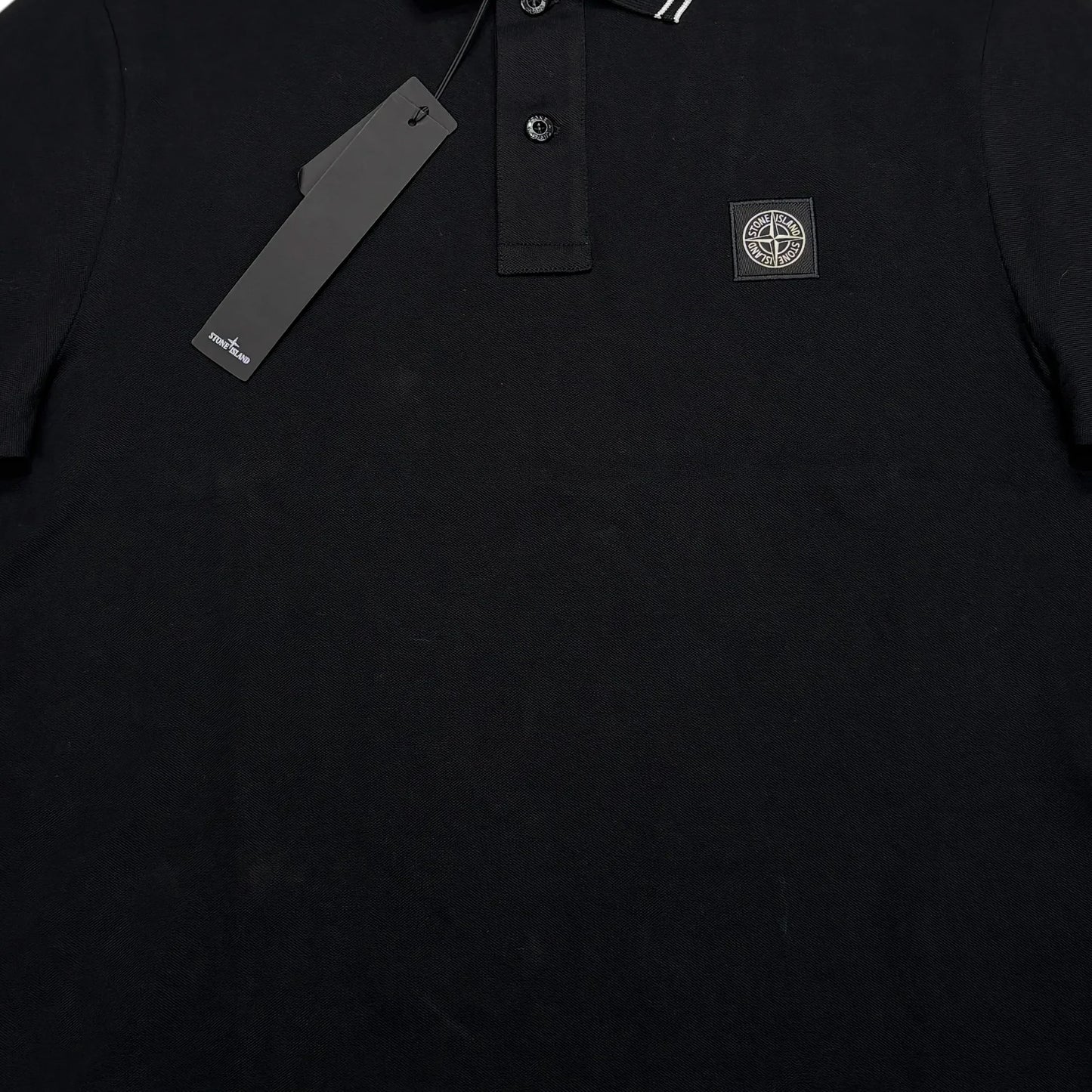 Stone Island Black Patch Logo Polo Shirt