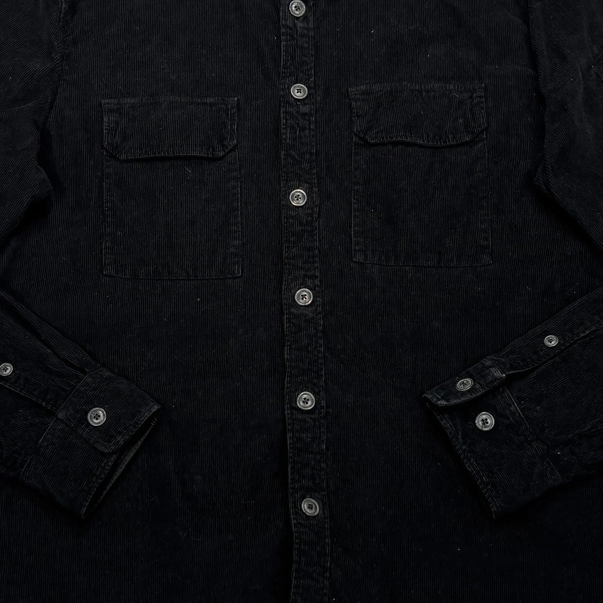 CP Company Black Single Goggle Button Up Corduroy Jacket