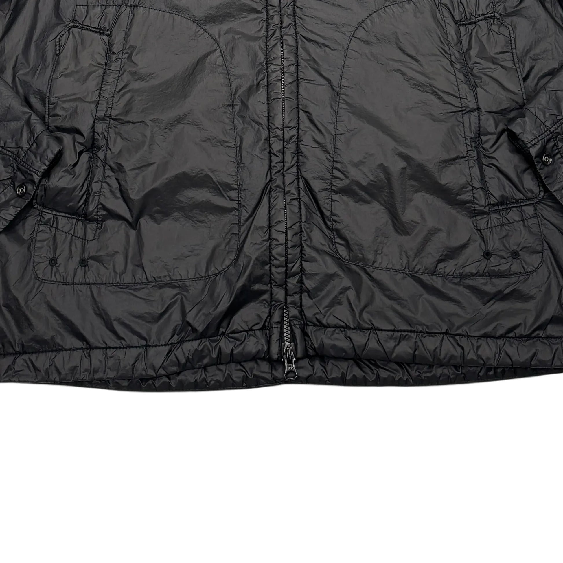 Stone Island Black Garment Dyed Micro Yarn with Primaloft TC Hooded Jacket