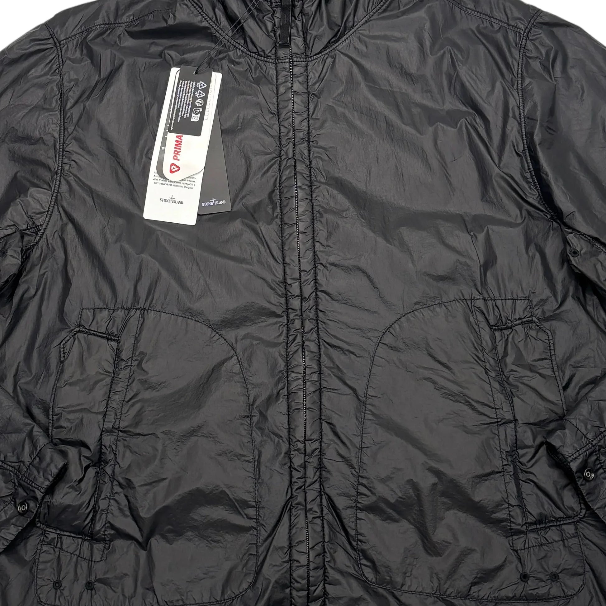 Stone Island Black Garment Dyed Micro Yarn with Primaloft TC Hooded Jacket