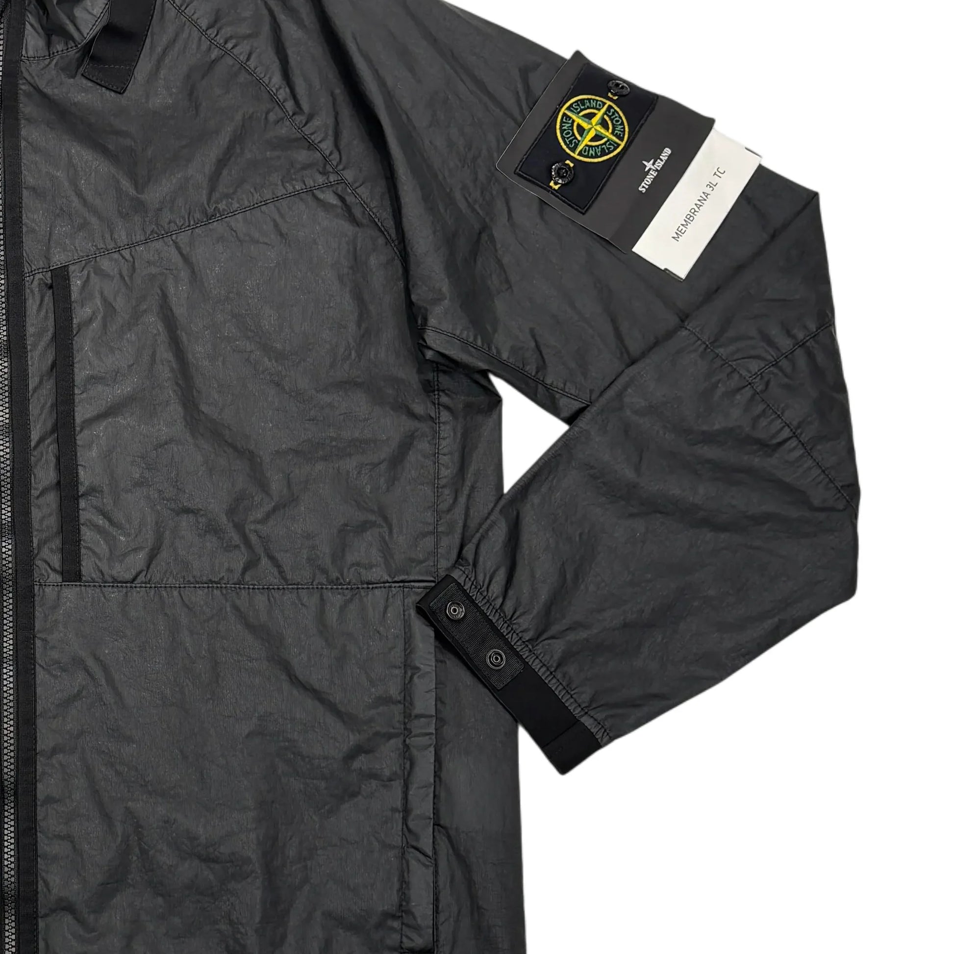 Stone Island Black Membrana 3L-TC Compass Patch Jacket