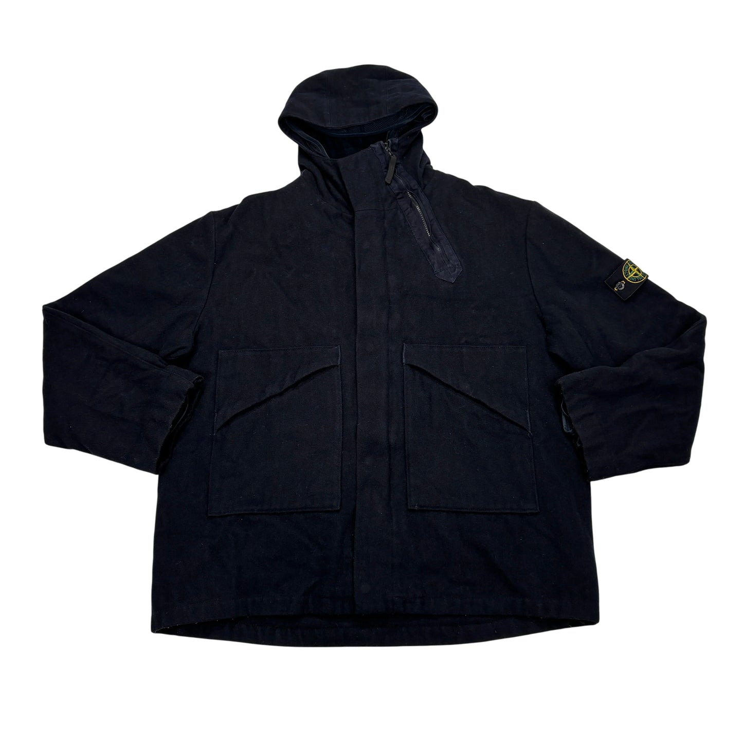 Stone Island Navy Compass Patch Wollen Jacket