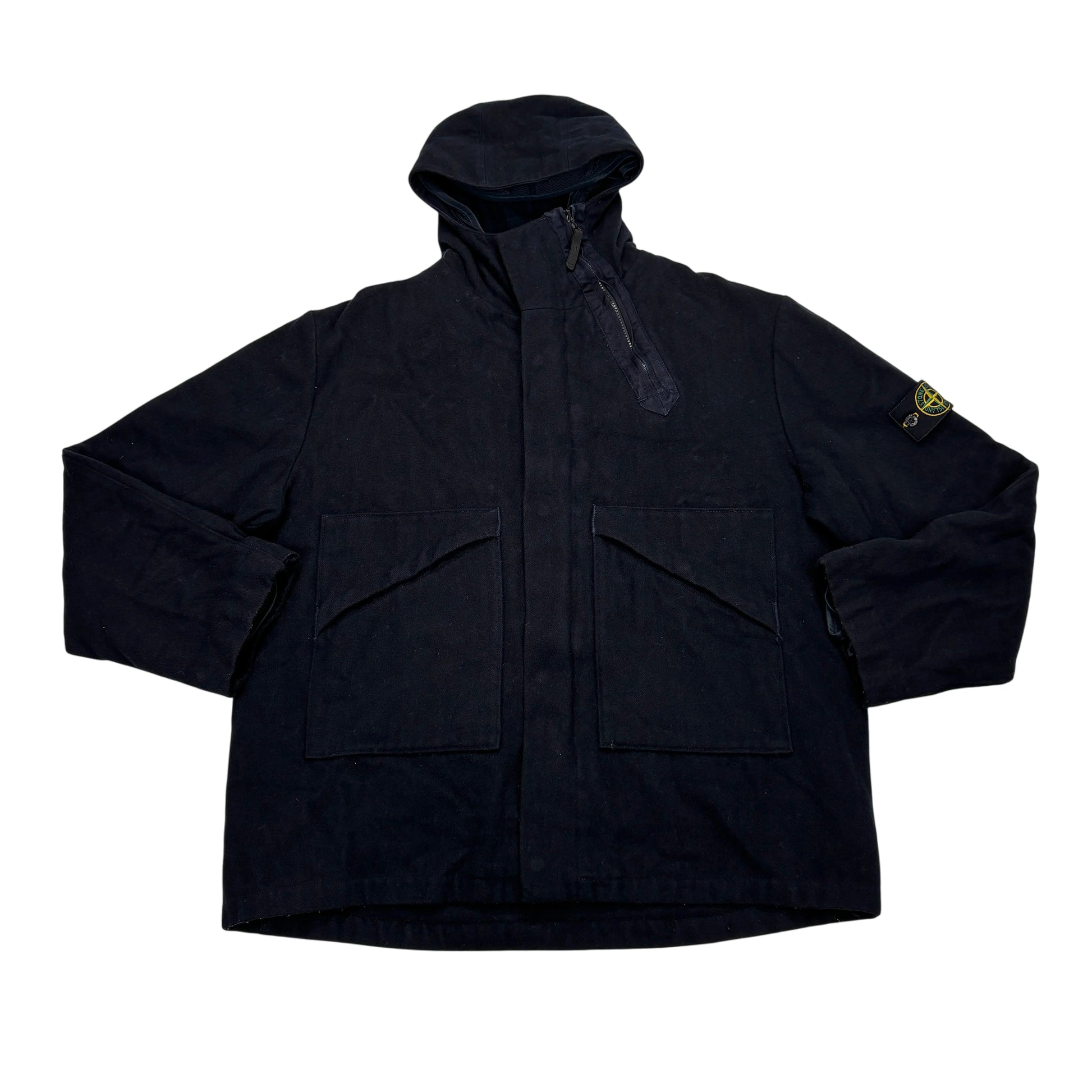 Stone Island Navy Compass Patch Wollen Jacket