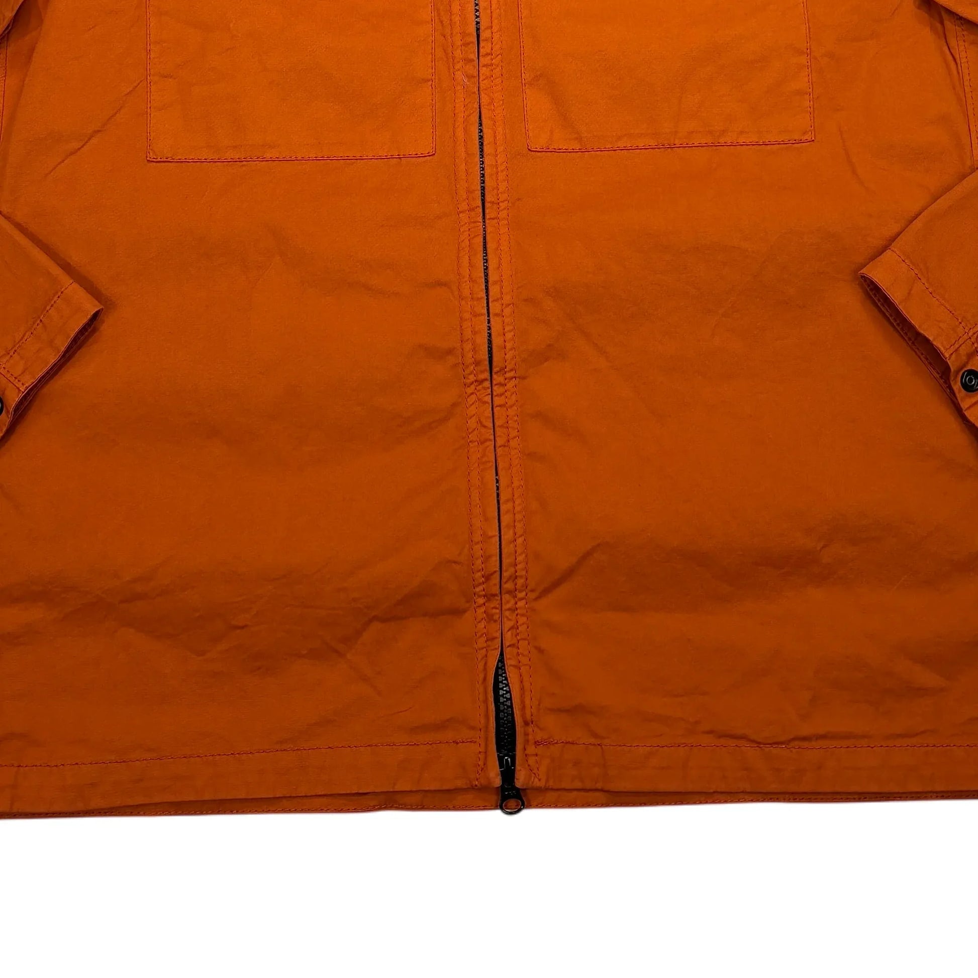 Stone Island Orange Compass Patch Collared Overshirt Jacket