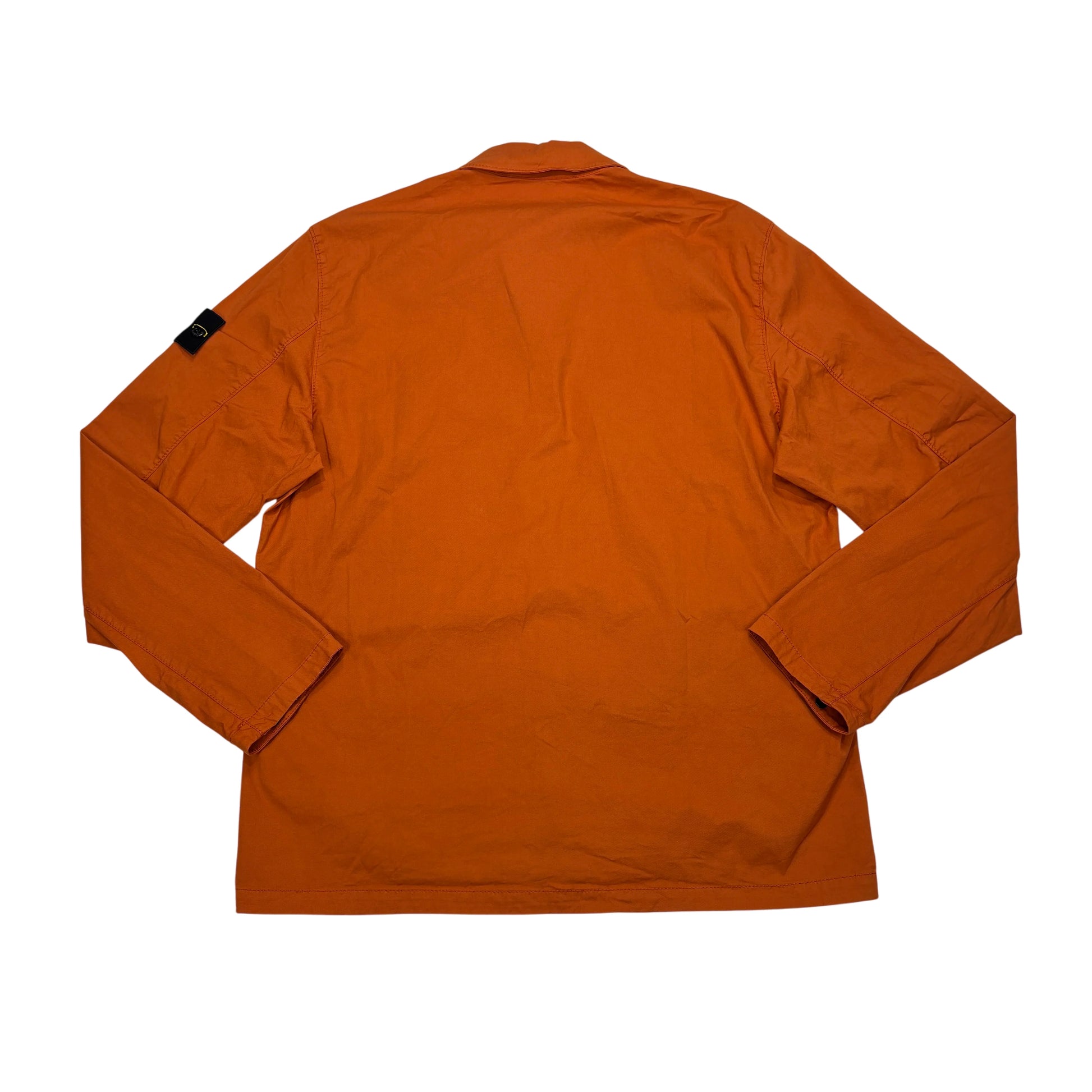 Stone Island Orange Compass Patch Collared Overshirt Jacket