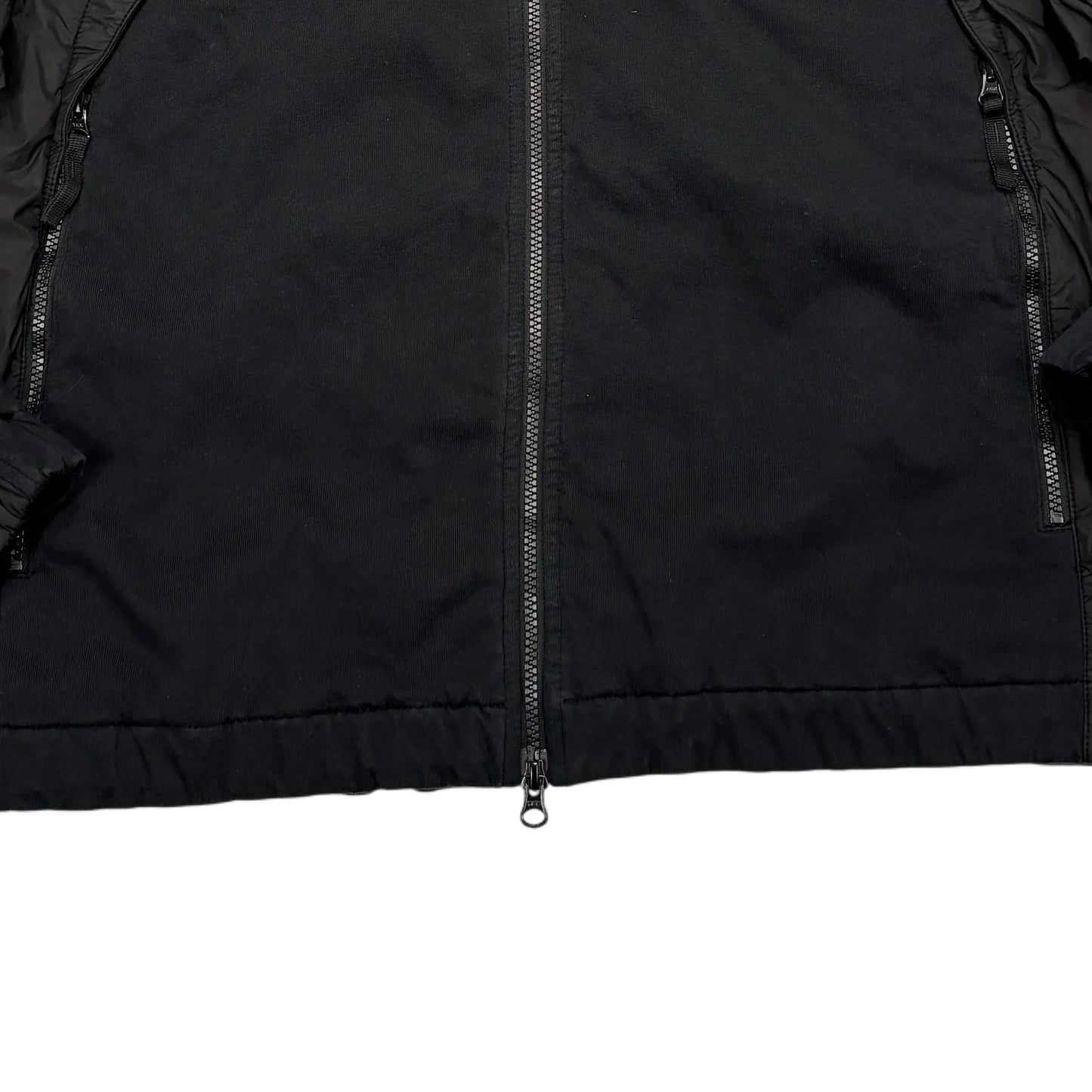 Stone Island Black Garment Dyed Crinkle Reps NY + Jersey 250 Hooded Jacket
