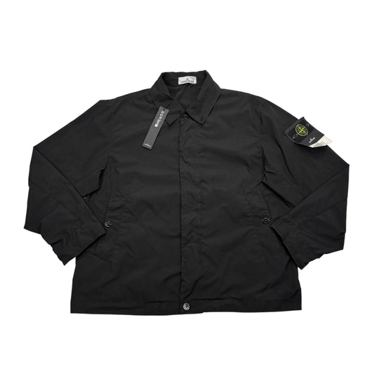 Stone Island Black Light Compact Touch Poly-TC Compass Patch Collared Jacket