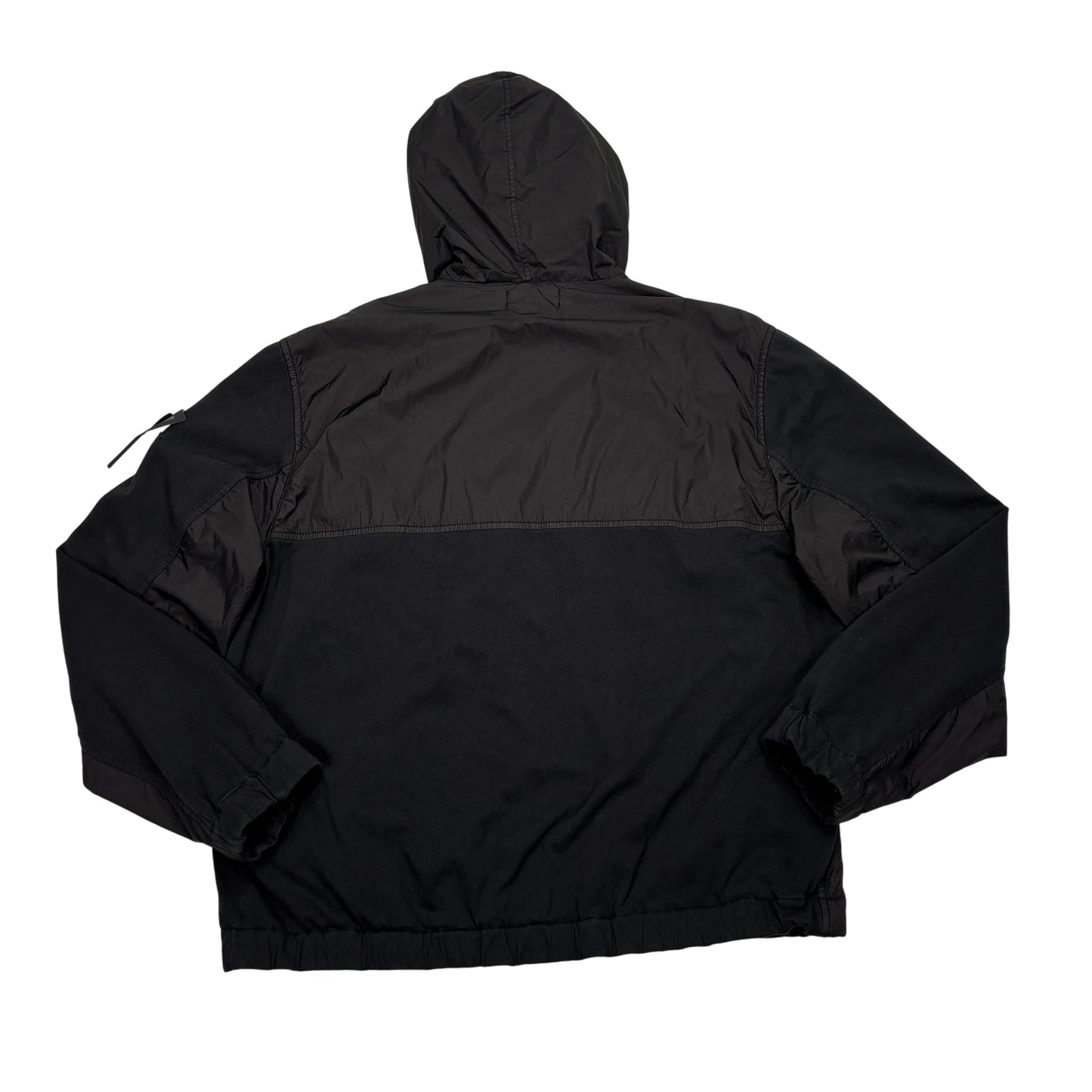 Stone Island Black Garment Dyed Crinkle Reps NY + Jersey 250 Hooded Jacket