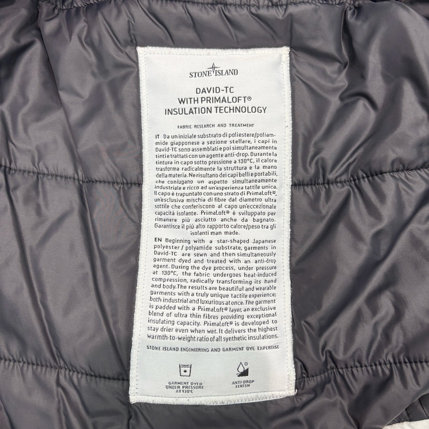 Stone Island Ice Blue David-TC with Primaloft Insulation Technology Jacket