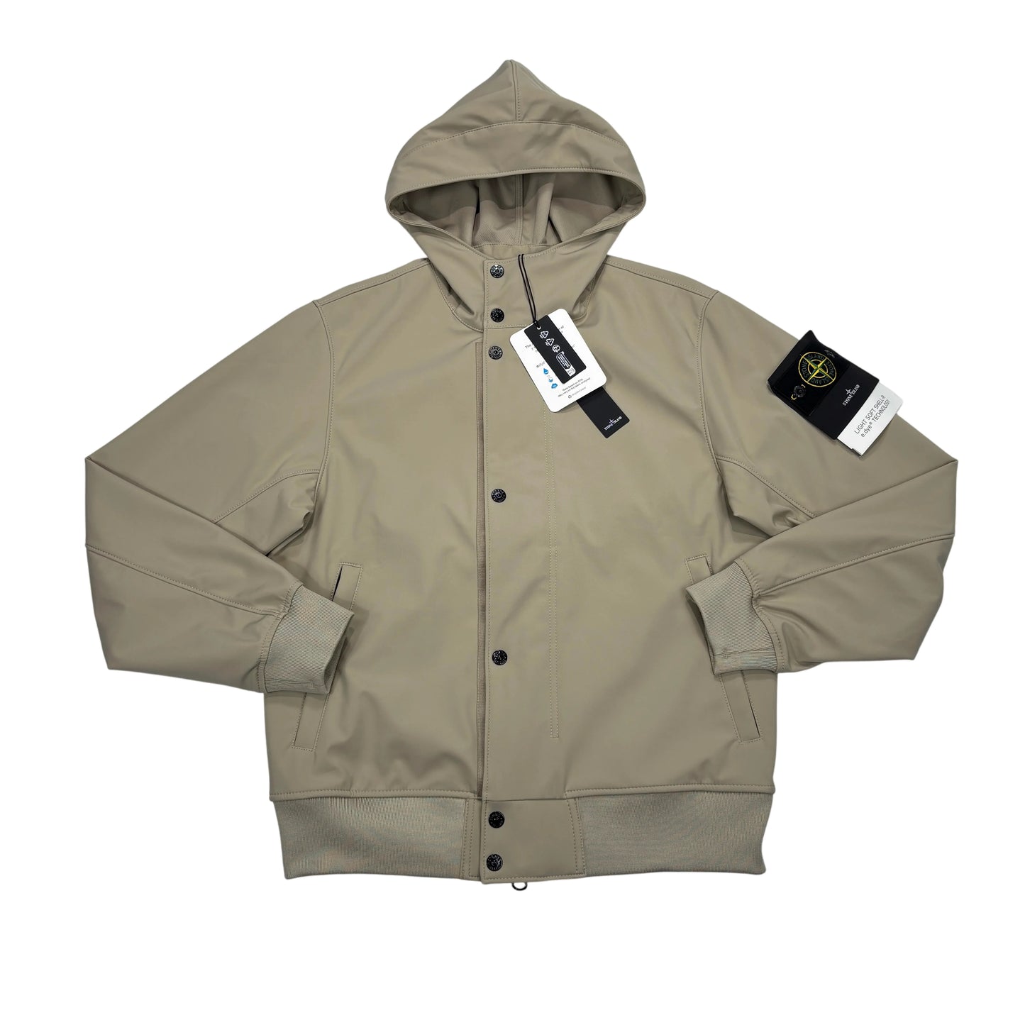 Stone Island Beige Light Soft Shell-R Hooded Jacket