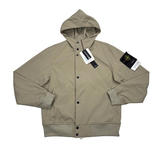 Stone Island Beige Light Soft Shell-R Hooded Jacket