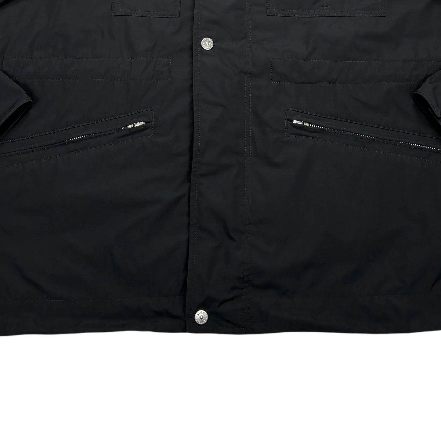 Stone Island Black Micro Twill with Hidden Hood Jacket