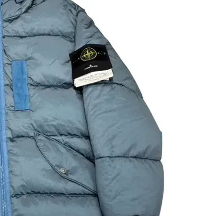 Stone Island Blue Nylon Metal in Econyl Regenerated Nylon with Down-Tc Jacket