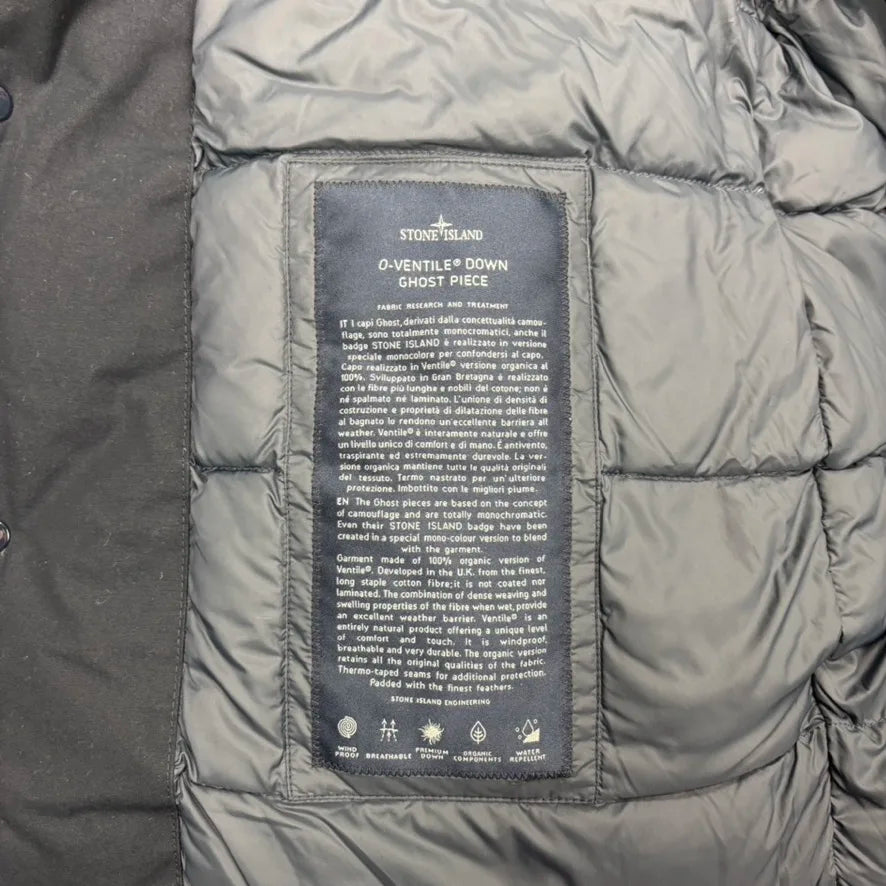Stone Island Navy Blue O-Ventile Down Ghost Piece Jacket