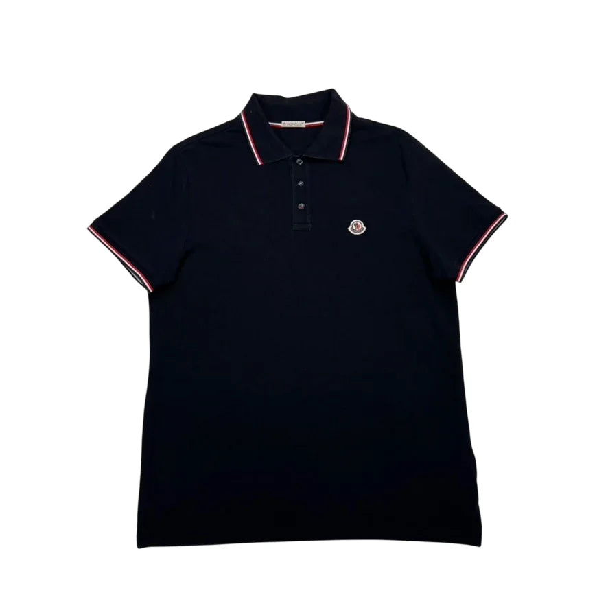 Moncler Navy Blue Patch Logo Polo Shirt