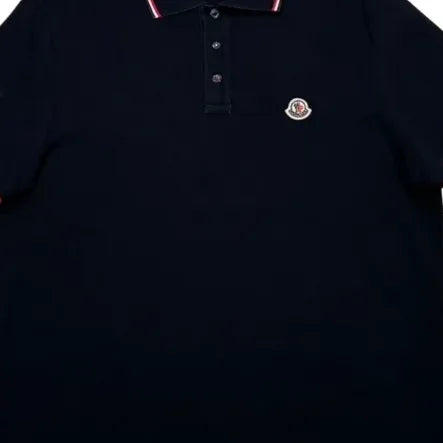 Moncler Navy Blue Patch Logo Polo Shirt