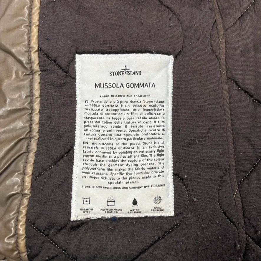 Stone Island Brown Mussola Gommata Hooded Jacket
