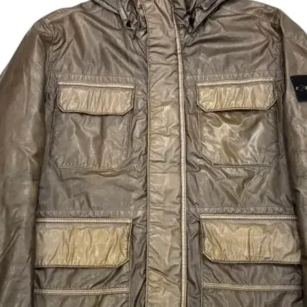 Stone Island Brown Mussola Gommata Hooded Jacket
