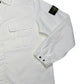 Stone Island White Corduroy Compass Patch Collared Overshirt Jacket