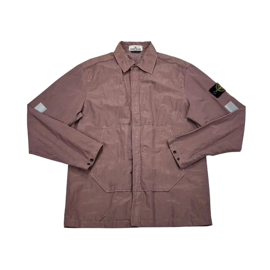 Stone Island Purple Compass Patch with Reflective Strips Overshirt Jacket