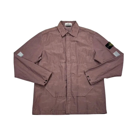 Stone Island Purple Compass Patch with Reflective Strips Overshirt Jacket