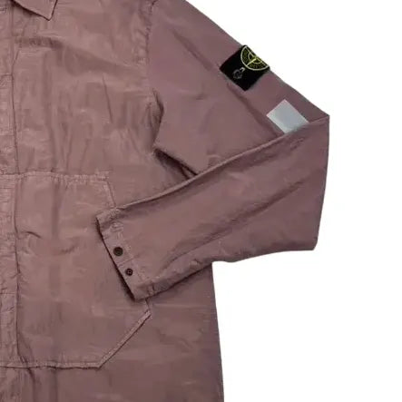 Stone Island Purple Compass Patch with Reflective Strips Overshirt Jacket
