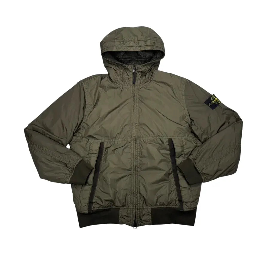 Stone Island Green Garment Dyed Crinkle Reps R-NY with Primaloft-TC Jacket