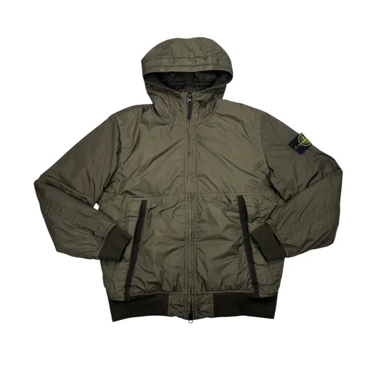 Stone Island Green Garment Dyed Crinkle Reps R-NY with Primaloft-TC Jacket