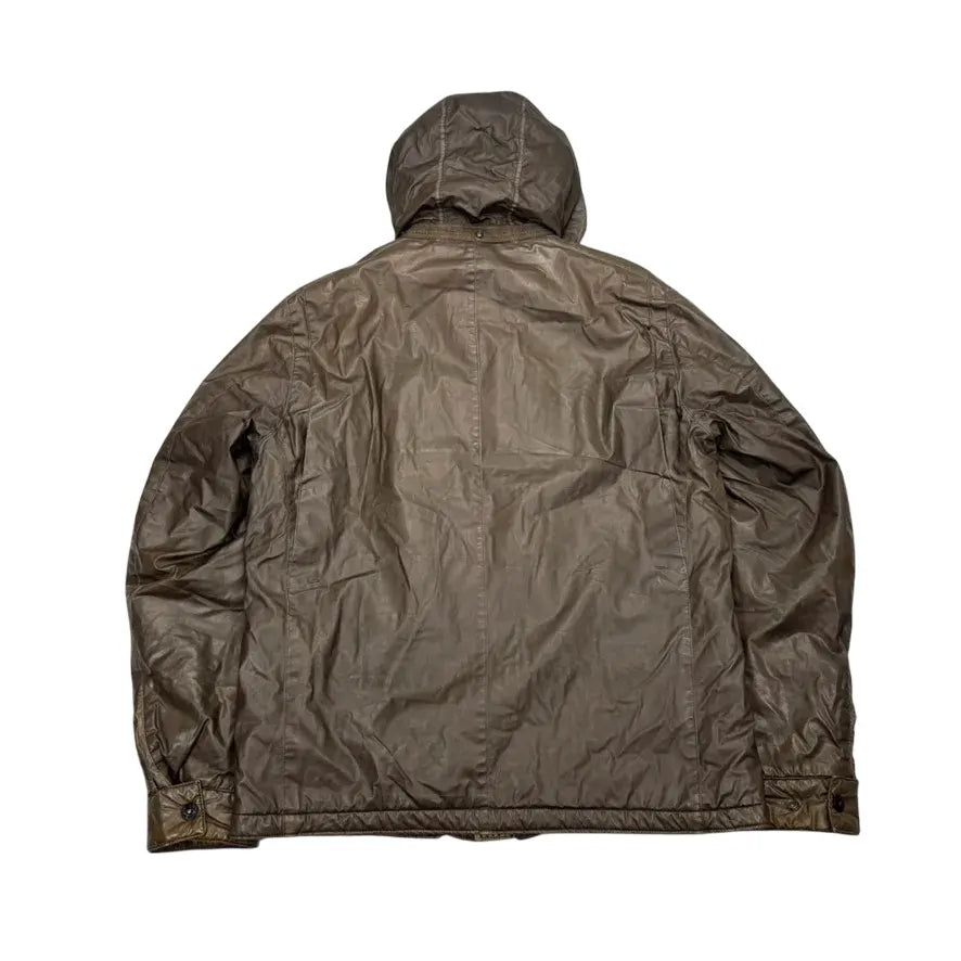 Stone Island Brown Mussola Gommata Hooded Jacket