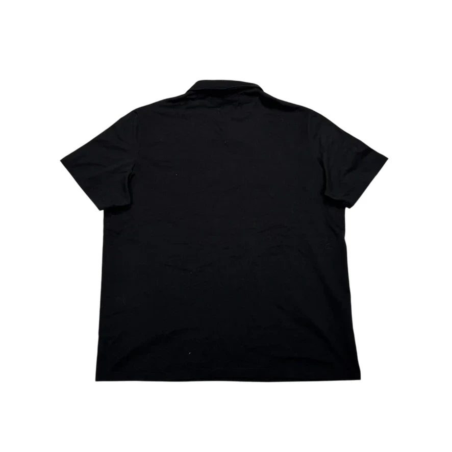 Prada Black Embroidered Logo Polo Shirt