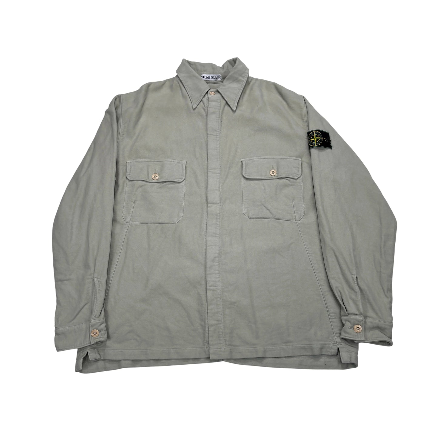 Stone Island Beige Compass Patch Overshirt Jacket