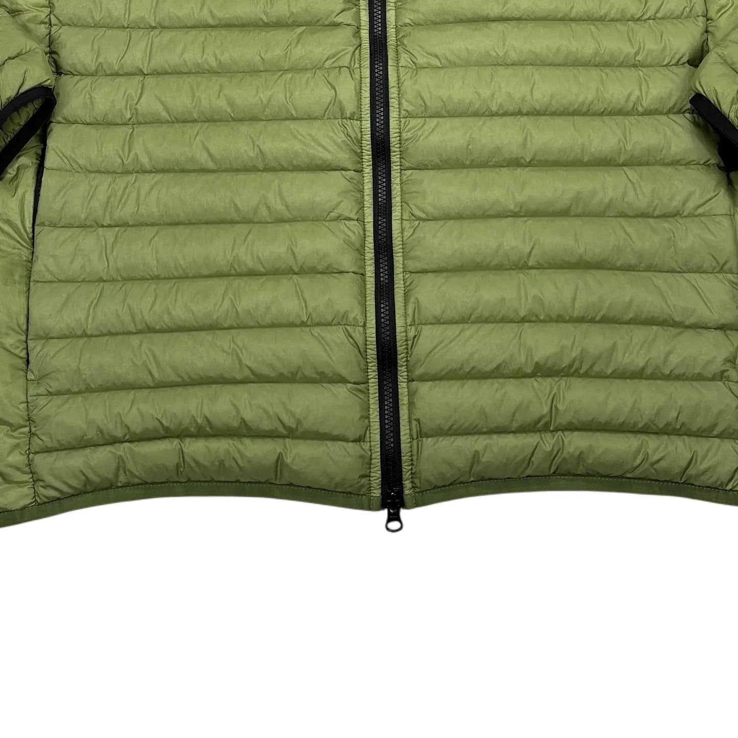 Stone Island Green Loom Woven Chambers R-Nylon Down-TC Hoodless Puffer Jacket