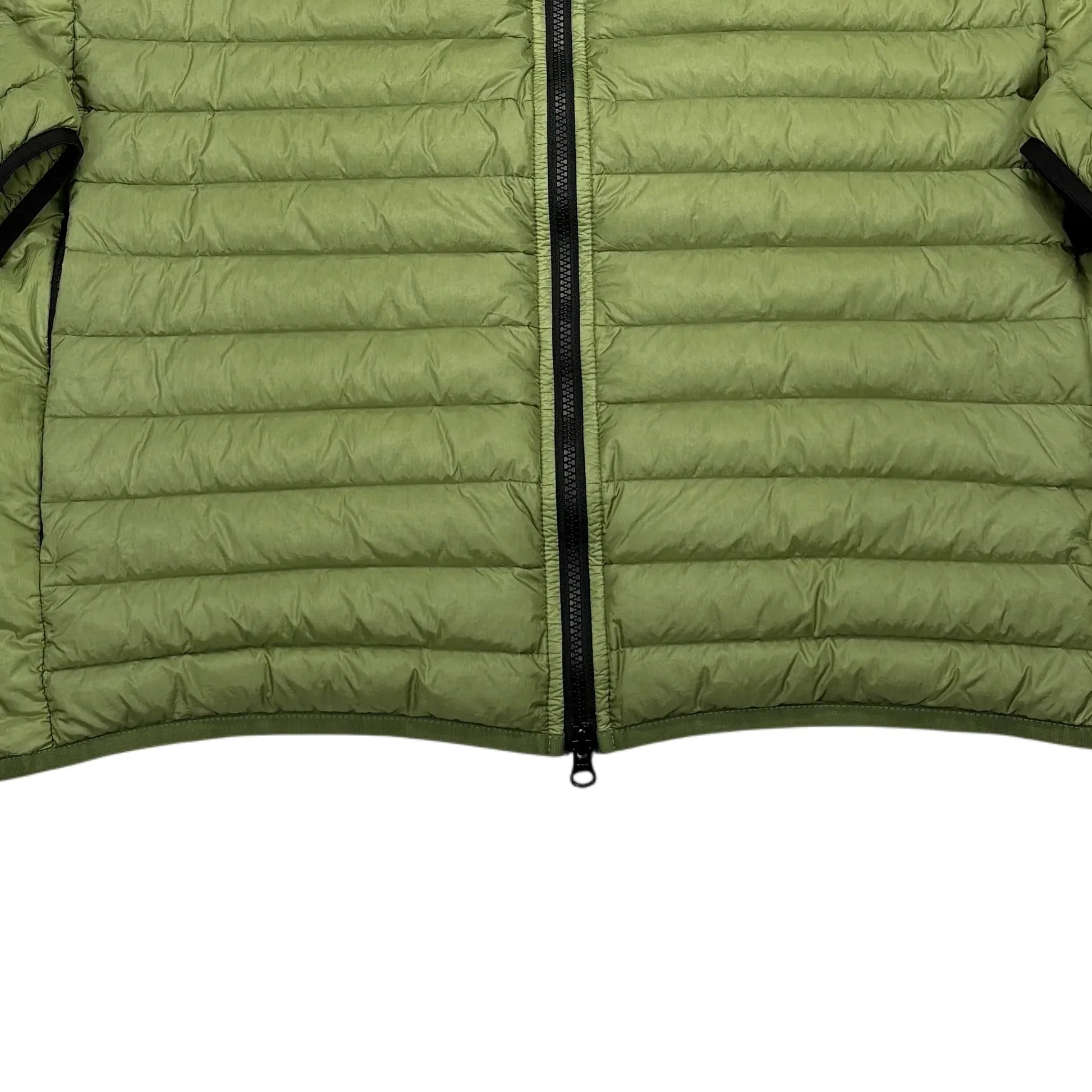 Stone Island Green Loom Woven Chambers R-Nylon Down-TC Hoodless Puffer Jacket