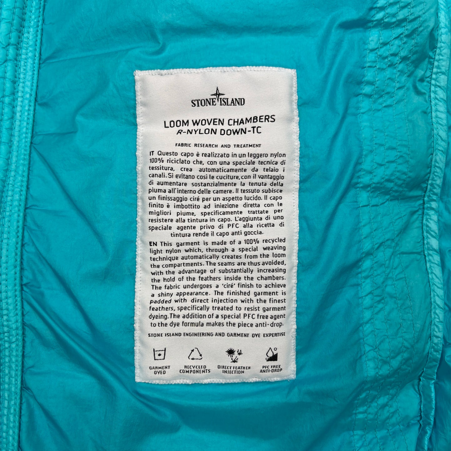 Stone Island Baby Blue Loom Woven Chambers R-Nylon Down-TC Puffer Jacket