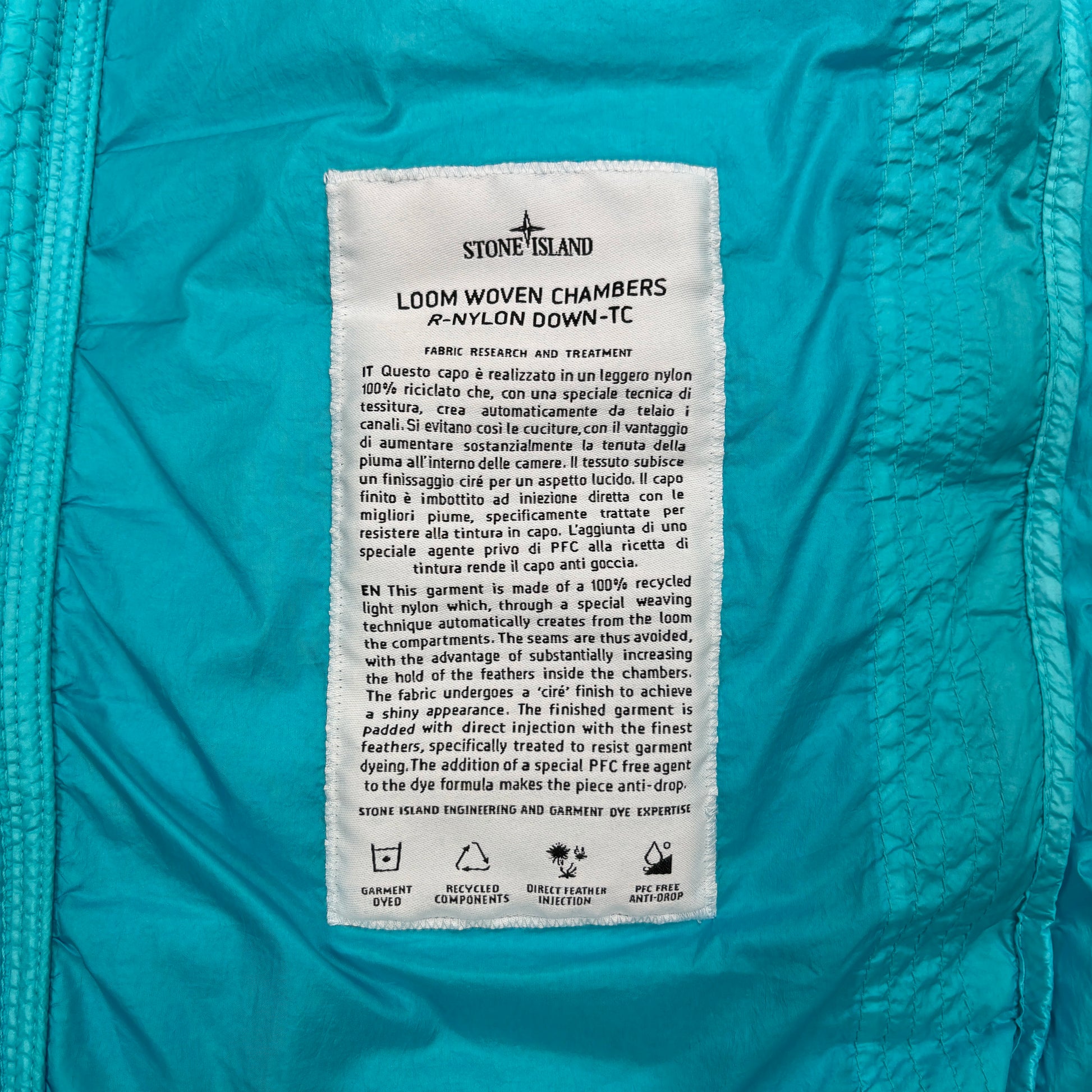 Stone Island Baby Blue Loom Woven Chambers R-Nylon Down-TC Puffer Jacket