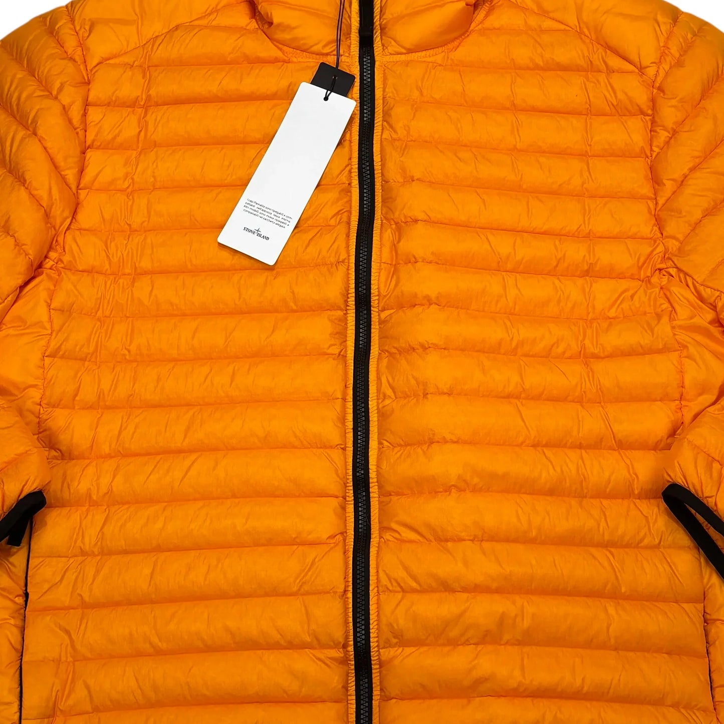 Stone Island Orange Loom Woven Chambers R-Nylon Down-TC Hooded Down Puffer Jacket