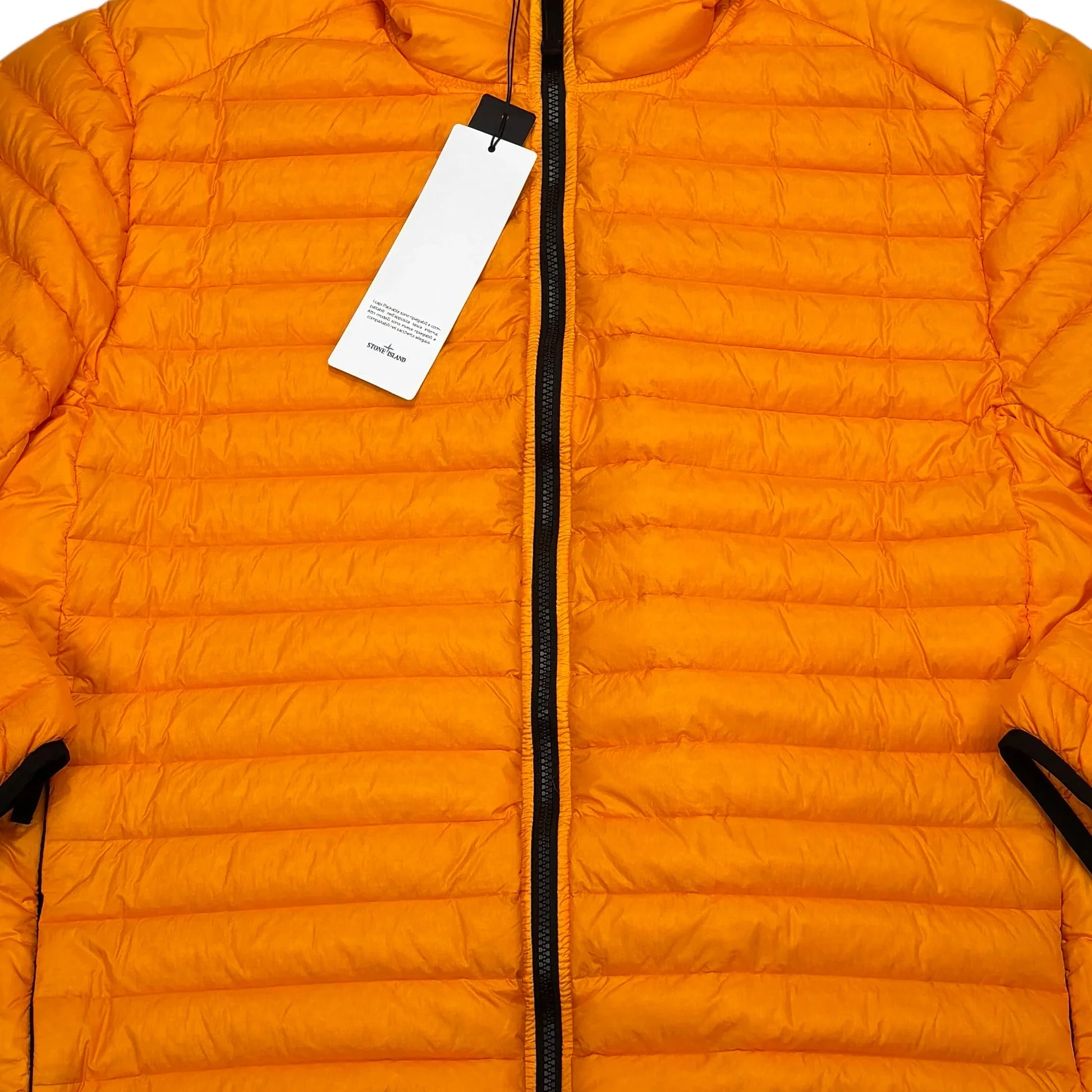Stone Island Orange Loom Woven Chambers R-Nylon Down-TC Hooded Down Puffer Jacket