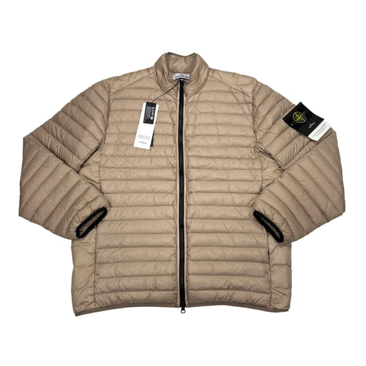 Stone Island Sand Loom Woven Chambers R-Nylon Down-TC Hoodless Puffer Jacket