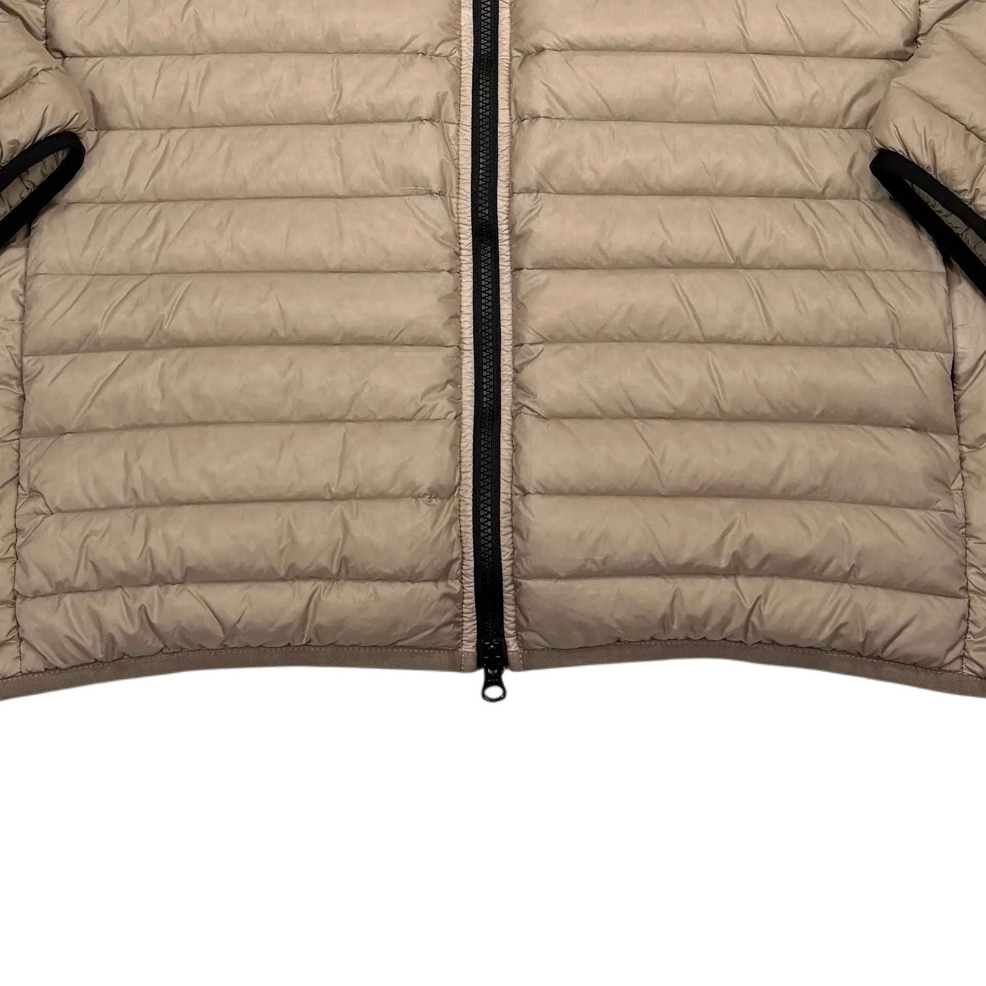 Stone Island Sand Loom Woven Chambers R-Nylon Down-TC Hoodless Puffer Jacket