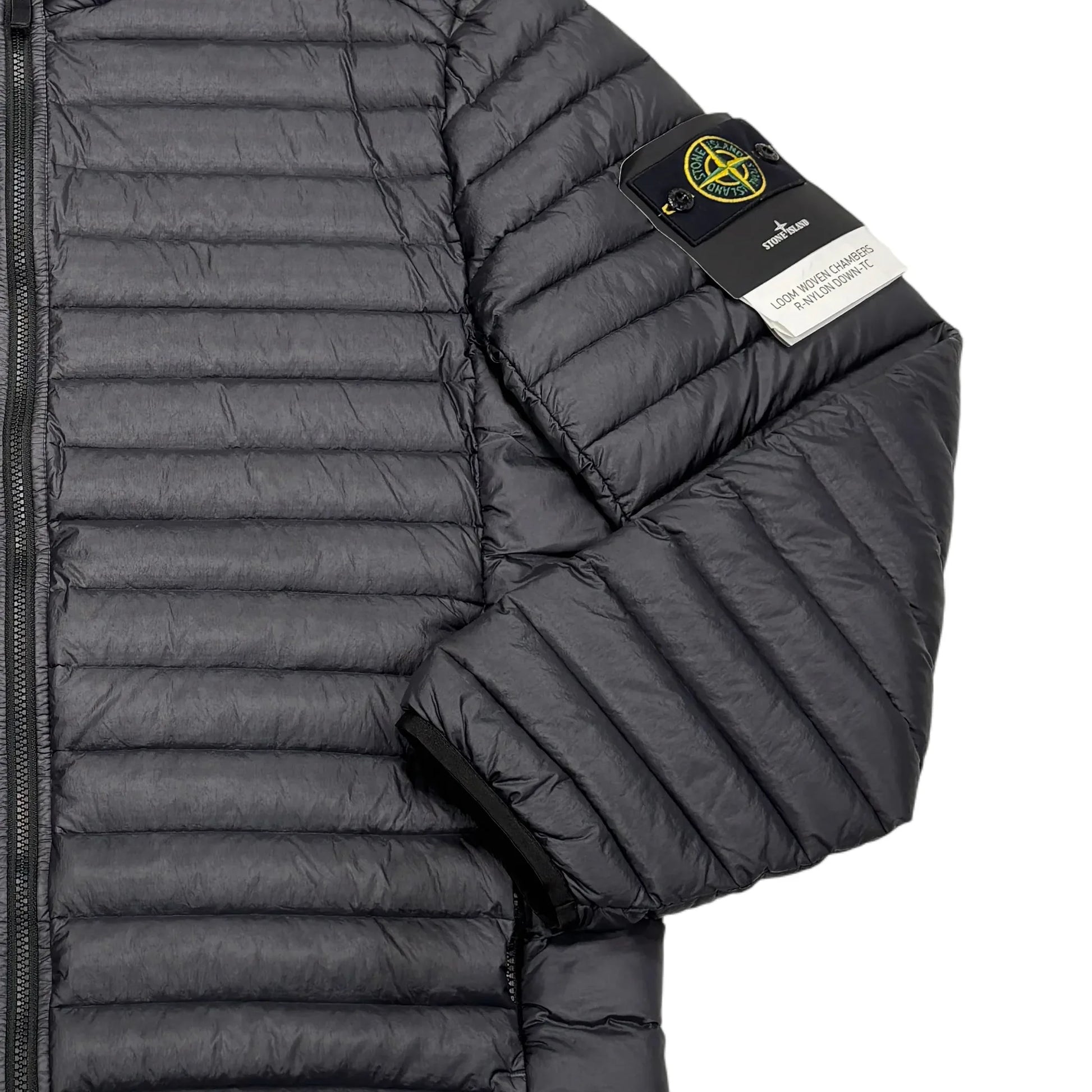 Stone Island Black Loom Woven Chambers R-Nylon Down-TC Hoodless Jacket