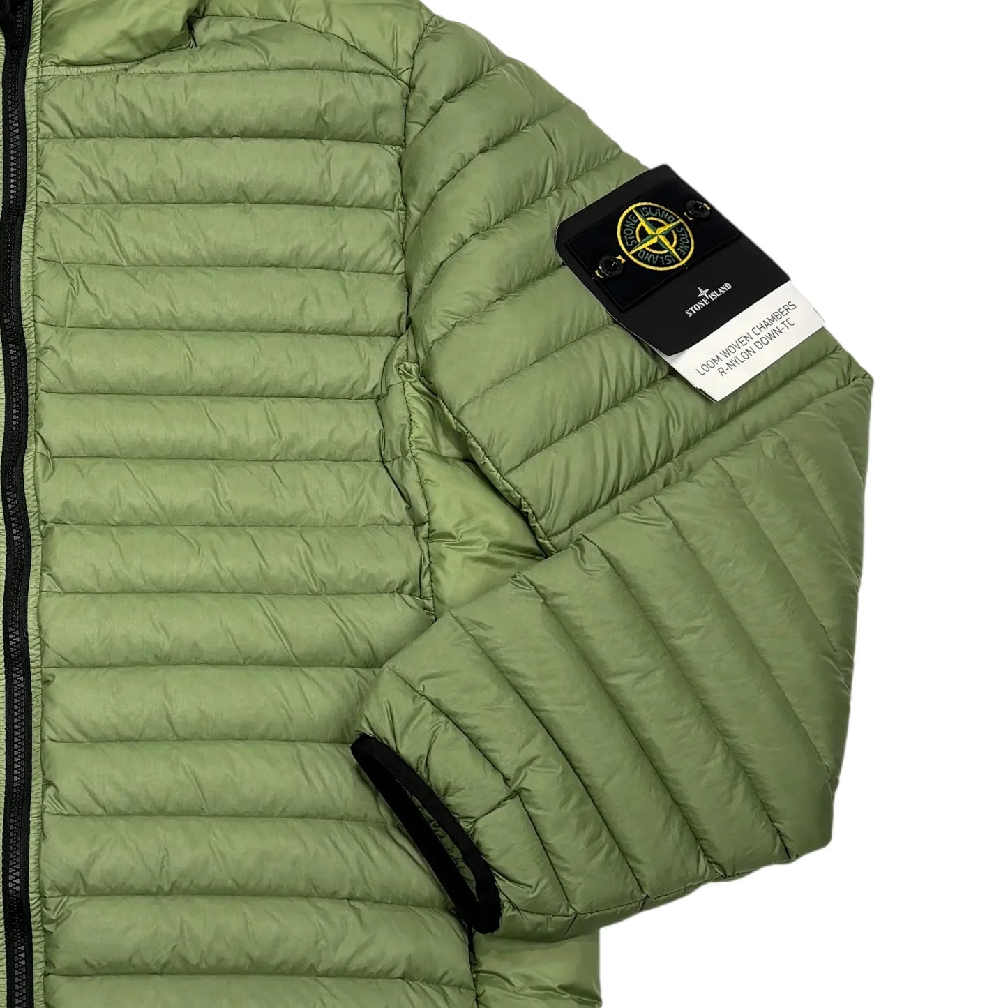 Stone Island Green Loom Woven Chambers R-Nylon Down-TC Puffer Jacket