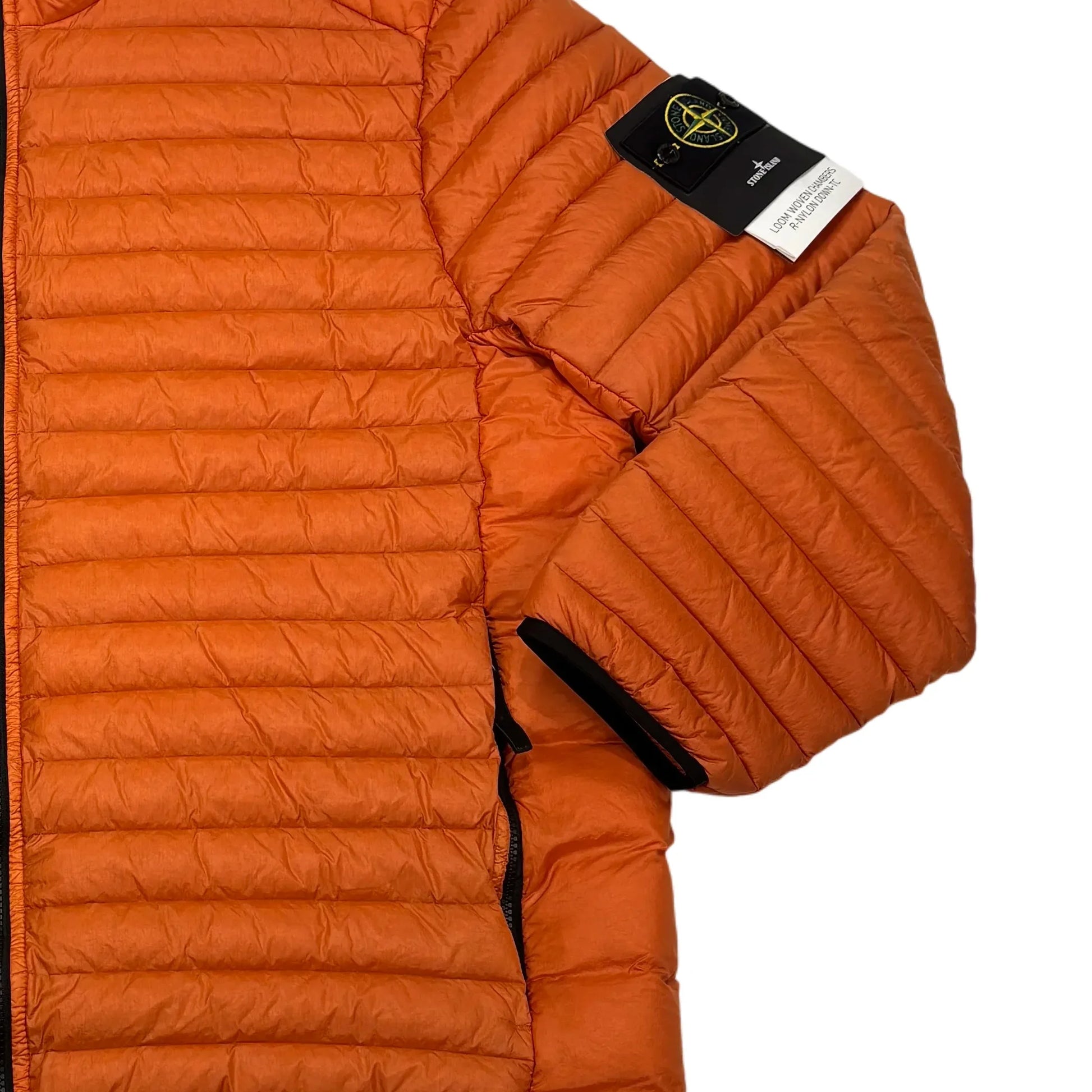 Stone Island Orange Loom Woven Chambers R-Nylon Down-TC Hoodless Down HoodlessJacket