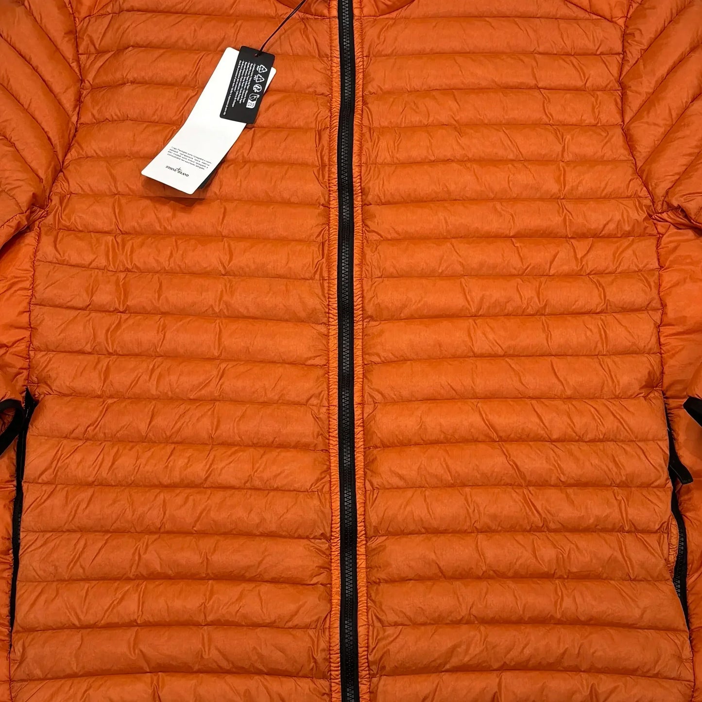 Stone Island Orange Loom Woven Chambers R-Nylon Down-TC Hoodless Down HoodlessJacket